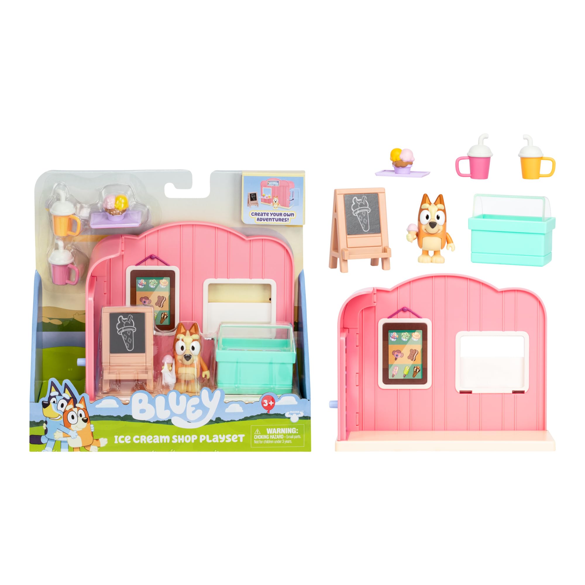 Amazon.co.jp: Bluey Mini Playsets Ice Cream Shop Playset | Incluye